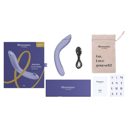 Womanizer OG Rechargeable G-Spot Pleasure Air Stimulator Lilac - Red Garter