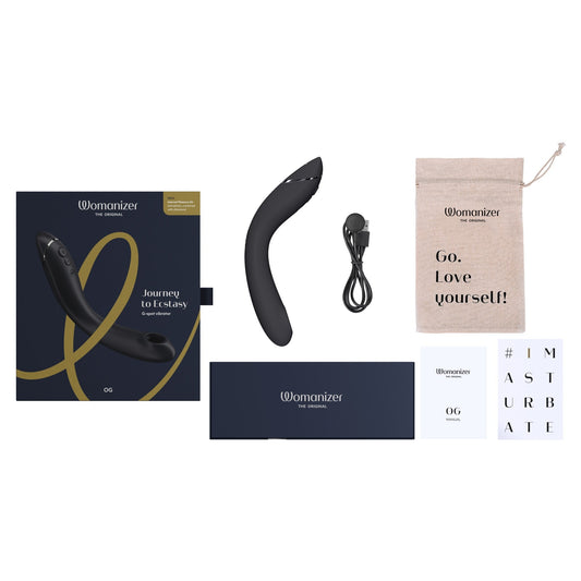 Womanizer OG G-Spot Pleasure Air Stimulator Dark Grey - Red Garter