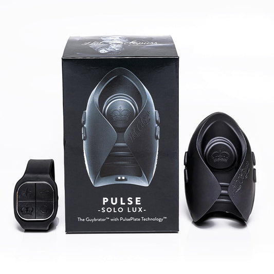 Hot Octopuss Pulse Solo Lux Rechargeable Remote-Controlled Vibrating Stroker Black - Red Garter