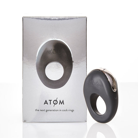 Hot Octopuss Atom Rechargeable Vibrating Cock Ring Black - Red Garter