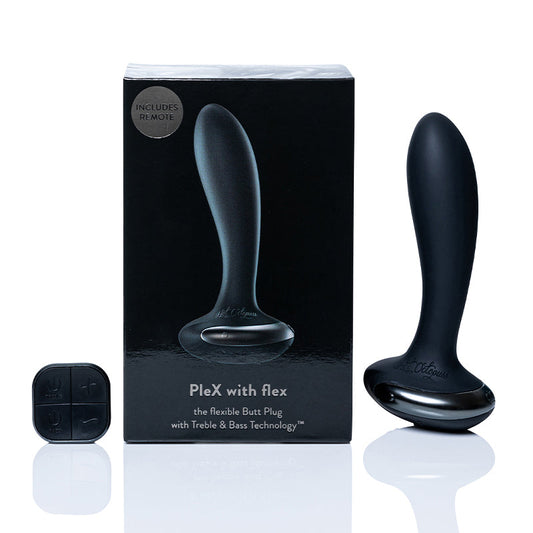 Hot Octopuss PleX with Flex Rechargeable Flexible Vibrating Anal Plug Black - Red Garter