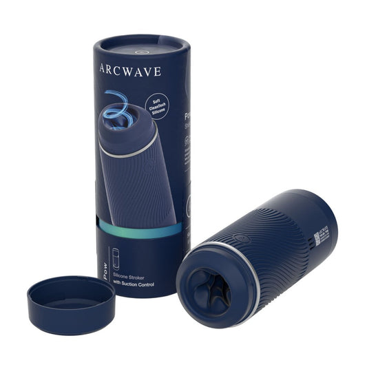 Arcwave Pow Silicone Stroker with Suction Control Blue - Red Garter