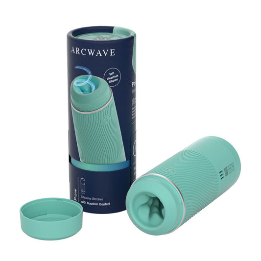 Arcwave Pow Silicone Stroker with Suction Control Mint - Red Garter