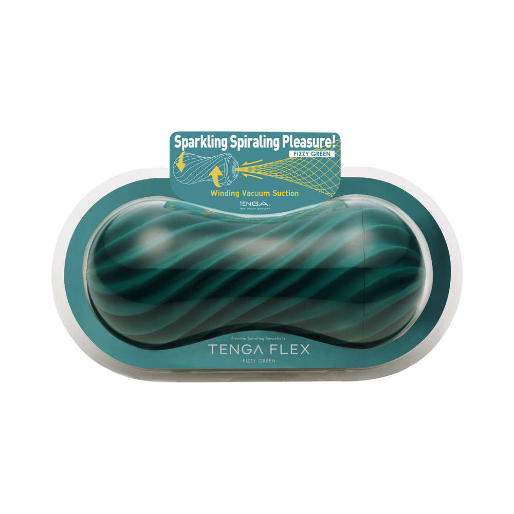 Tenga Flex Fizzy Green Stroker - Red Garter