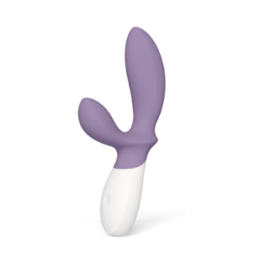 LELO Loki Wave 2 Rechargeable Silicone Dual Stimulation Prostate Vibrator Violet Dust - Red Garter