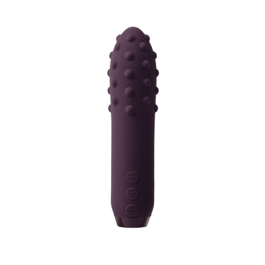 Je Joue Duet Rechargeable Silicone Multi-Surfaced Bullet Vibrator Purple - Red Garter