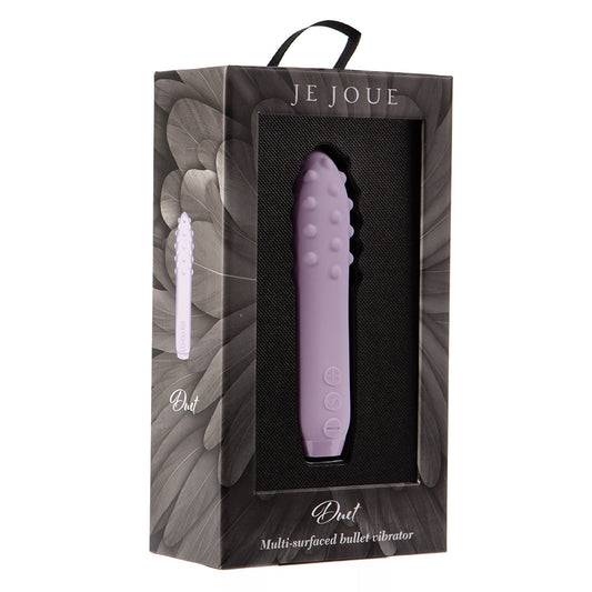 Je Joue Duet Rechargeable Silicone Multi-Surfaced Bullet Vibrator Lilac - Red Garter
