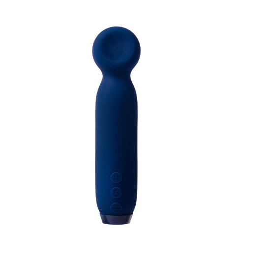 Je Joue Vita Rechargeable Silicone Wand Tip Bullet Vibrator Cobalt Blue - Red Garter