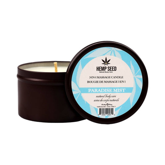 Earthly Body Hemp Seed 3-in-1 Massage Candle Paradise Mist 6 oz. - Red Garter