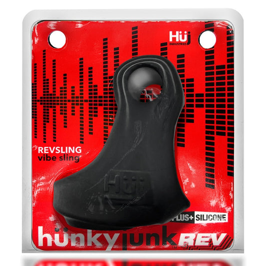 Hunkyjunk Revsling Cock & Ball Sling with Bullet Vibrator Tar Ice - Red Garter