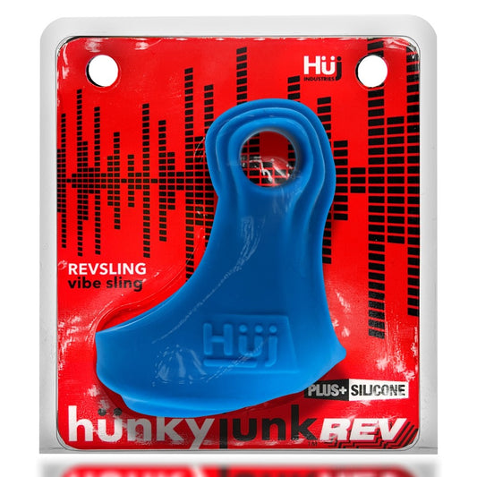 Hunkyjunk Revsling Cock & Ball Sling with Bullet Vibrator Teal - Red Garter