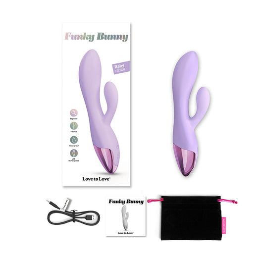 Love to Love Funky Bunny Baby Rabbit Vibrator Viva Mauve - Red Garter