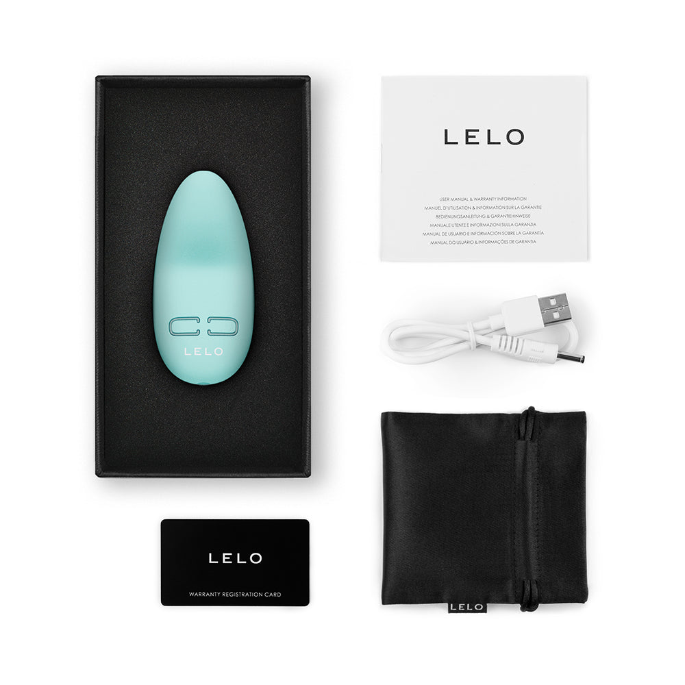 Lelo LILY 3 Rechargeable Mini Silicone Vibrator Polar Green - Red Garter
