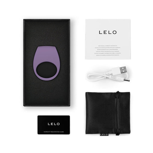 LELO TOR 3 Vibrating Cockring Violet Dust - Red Garter