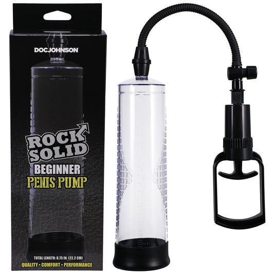 Rock Solid Beginner Penis Pump Black/Clear - Red Garter