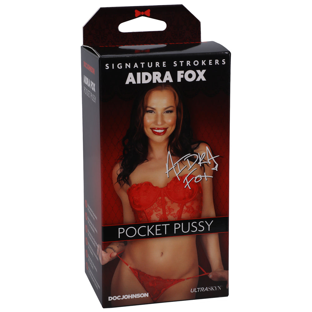 Signature Strokers Aidra Fox ULTRASKYN Pocket Pussy Tan - Red Garter