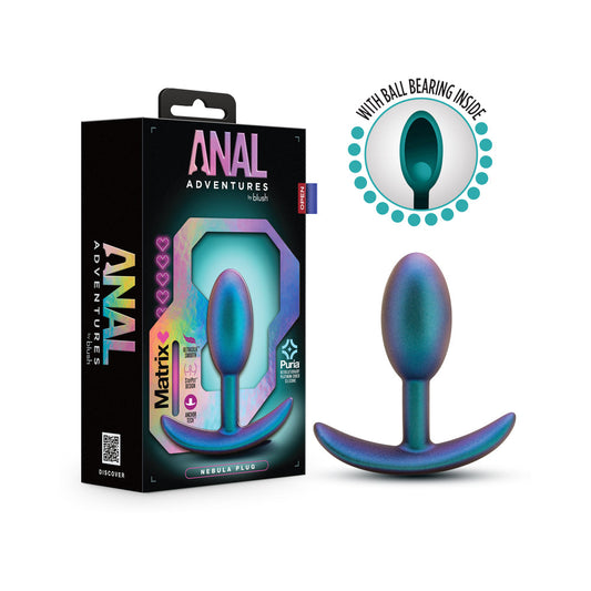 Anal Adventures Matrix Nebula Plug Lunar Blue - Red Garter