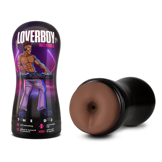 Loverboy The DJ Self-Lubricating Anal Stroker Brown - Red Garter