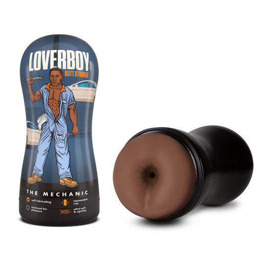 Loverboy The Mechanic Self-Lubricating Anal Stroker Brown - Red Garter