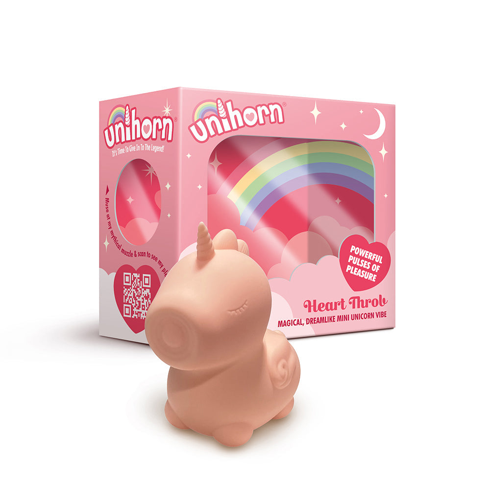 Unihorn Heart Throb Pulsing Vibrator Pink - Red Garter