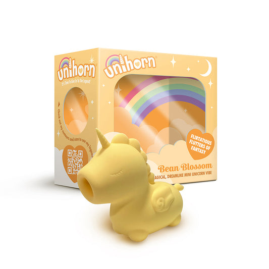 Unihorn Bean Blossom Flicking Vibrator Yellow - Red Garter