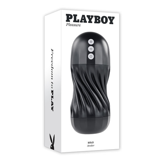 Playboy Solo Rechargeable Sucking Vibrating Masturbator - Red Garter