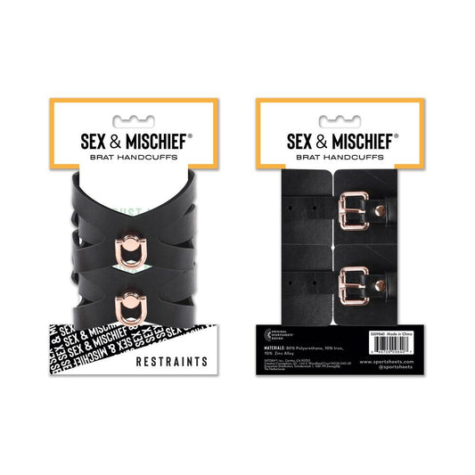 Sportsheets Sex & Mischief Brat Handcuffs - Red Garter