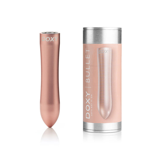Doxy Bullet Rechargeable Vibrator Rose Gold - Red Garter