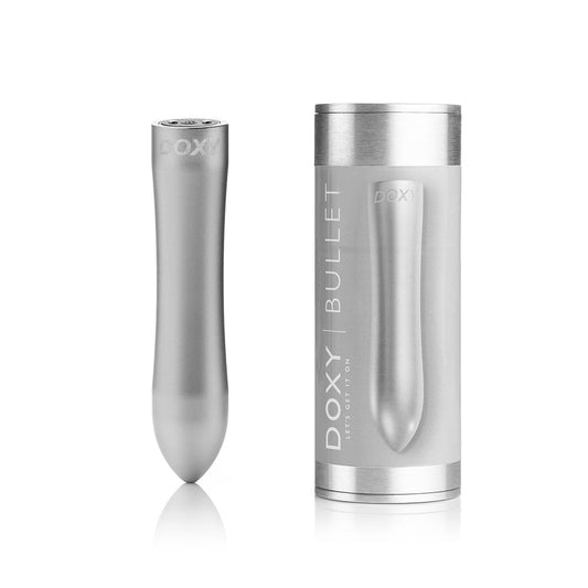 Doxy Bullet Rechargeable Vibrator Silver - Red Garter