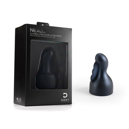 Doxy 3 Silicone Clitoral Wand Attachment Navy - Red Garter