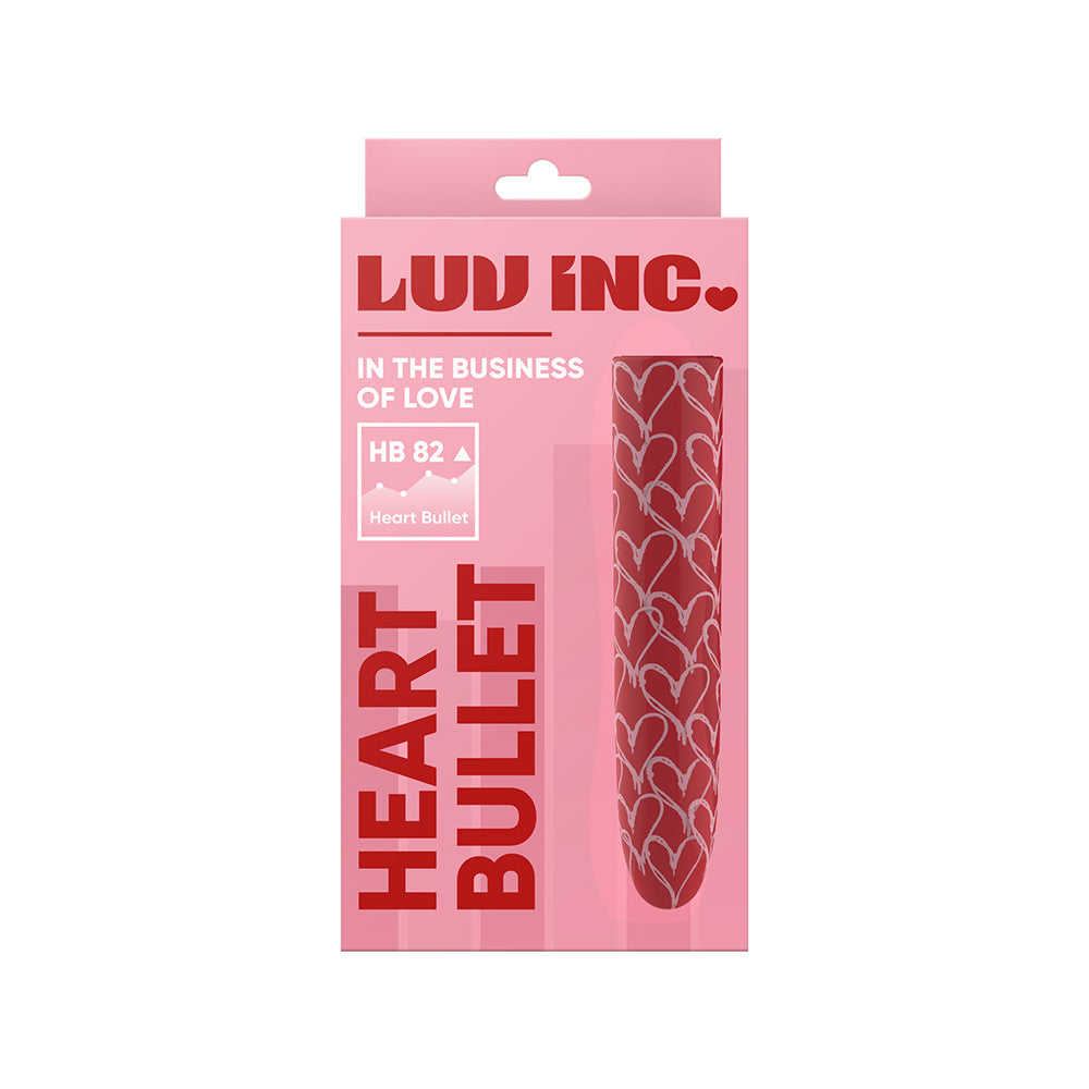 Luv Inc Hb82 Heart Bullet Vibrator Red - Red Garter