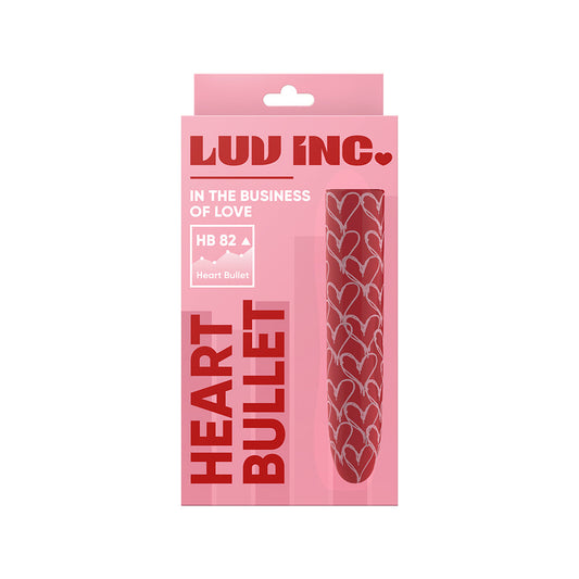 Luv Inc Hb82 Heart Bullet Vibrator Red - Red Garter