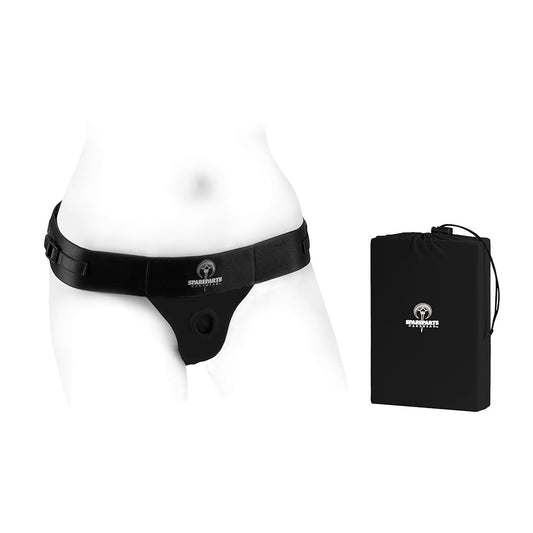 SpareParts Theo Single Strap Harness Black Size B - Red Garter