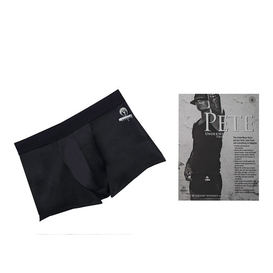 SpareParts Pete Trunks Nylon Packing Underwear Black Size L - Red Garter