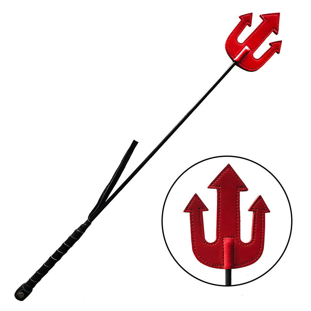 Rouge Leather Devil Riding Crop Red - Red Garter