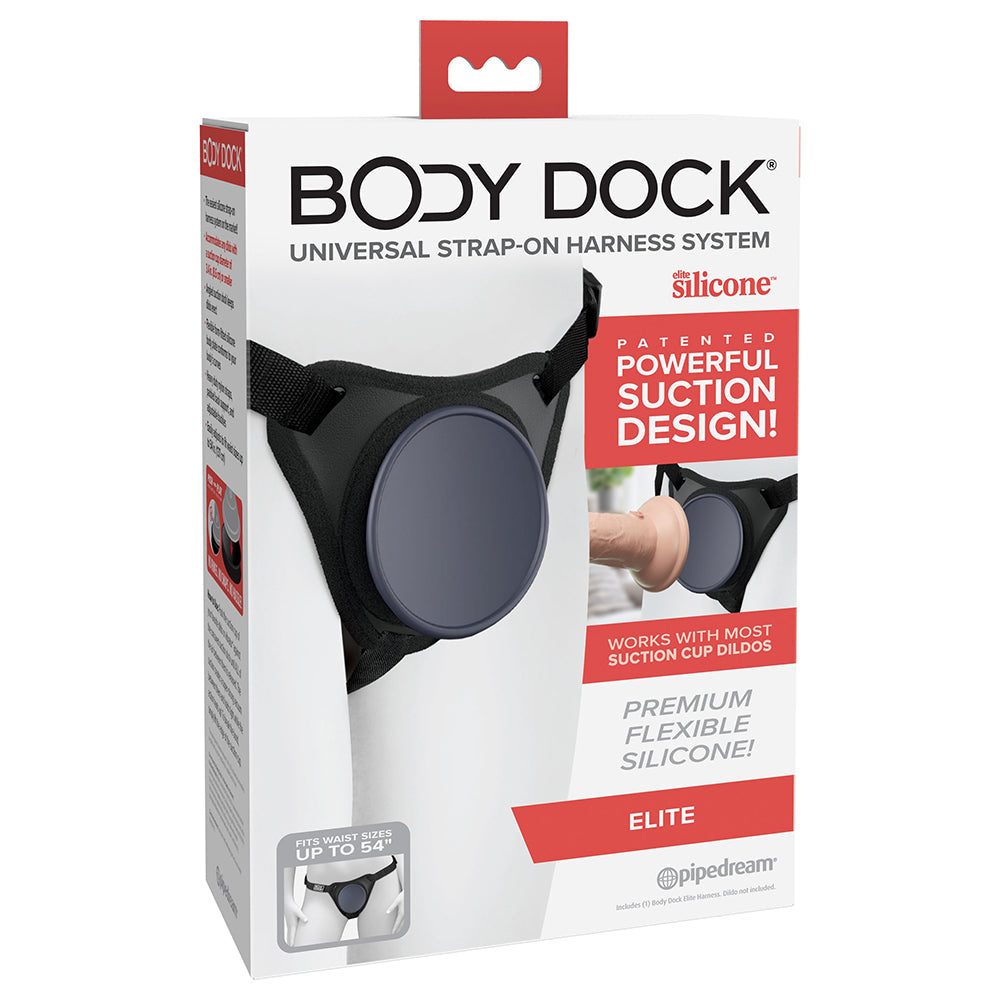 Body Dock Elite Silicone Strap-On Harness - Red Garter