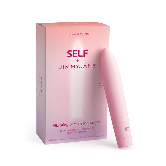 SELF + JIMMYJANE Vibrating Slimline Massager - Red Garter
