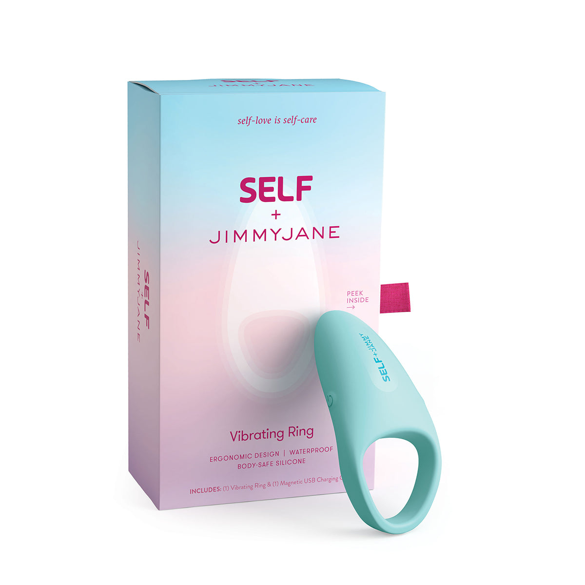 SELF + JIMMYJANE Vibrating C-Ring - Red Garter