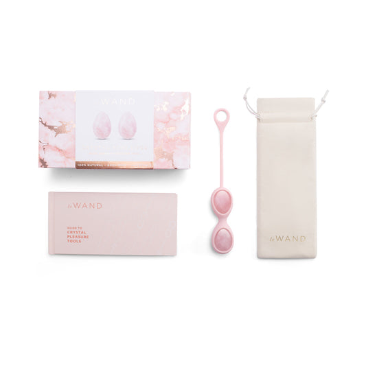 Le Wand Crystal Yoni Eggs Rose Quartz - Red Garter
