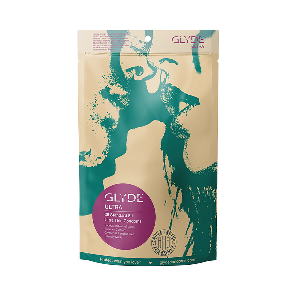 Glyde Ultra Latex Condoms 36-Pack - Red Garter