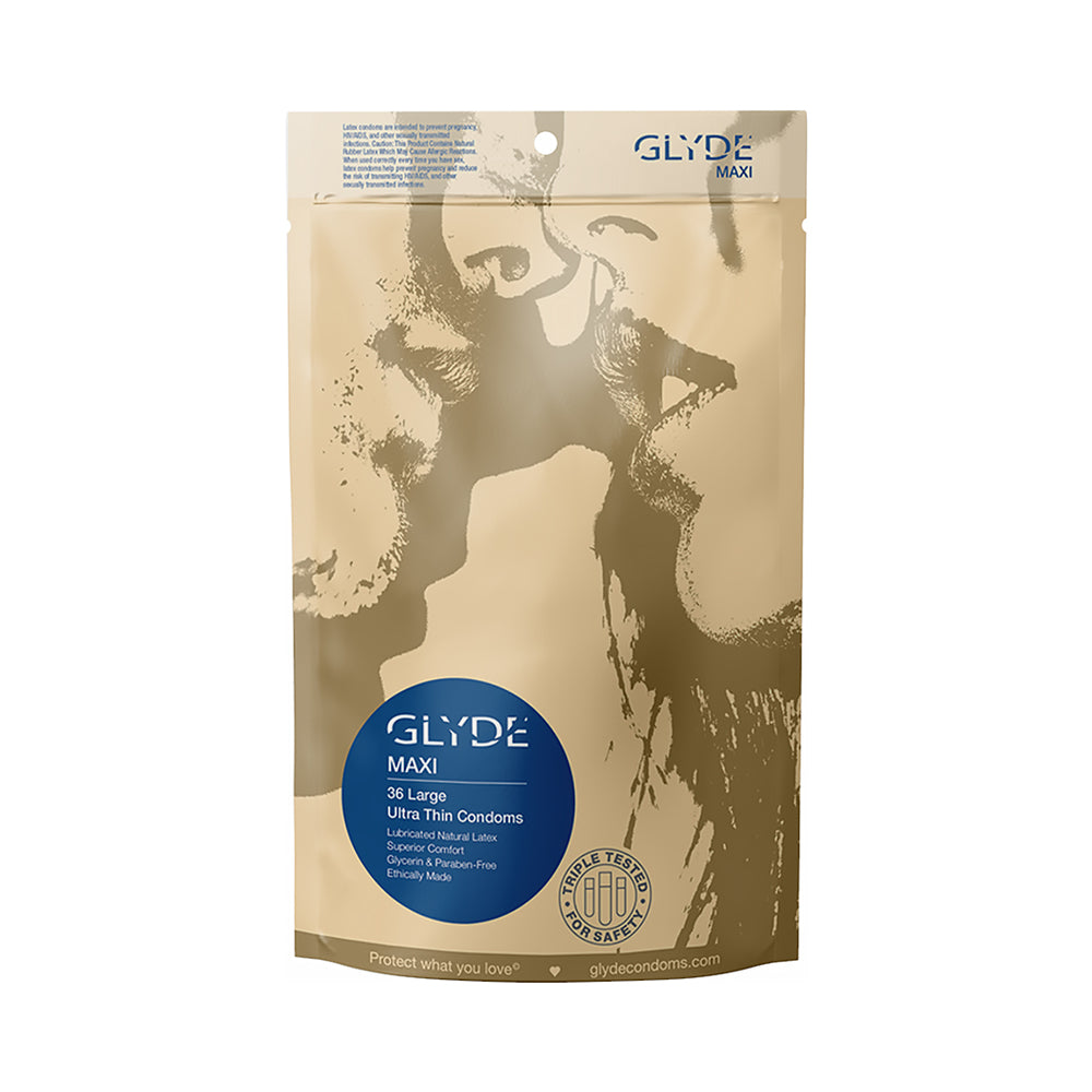 Glyde Maxi Latex Condoms 36-Pack - Red Garter