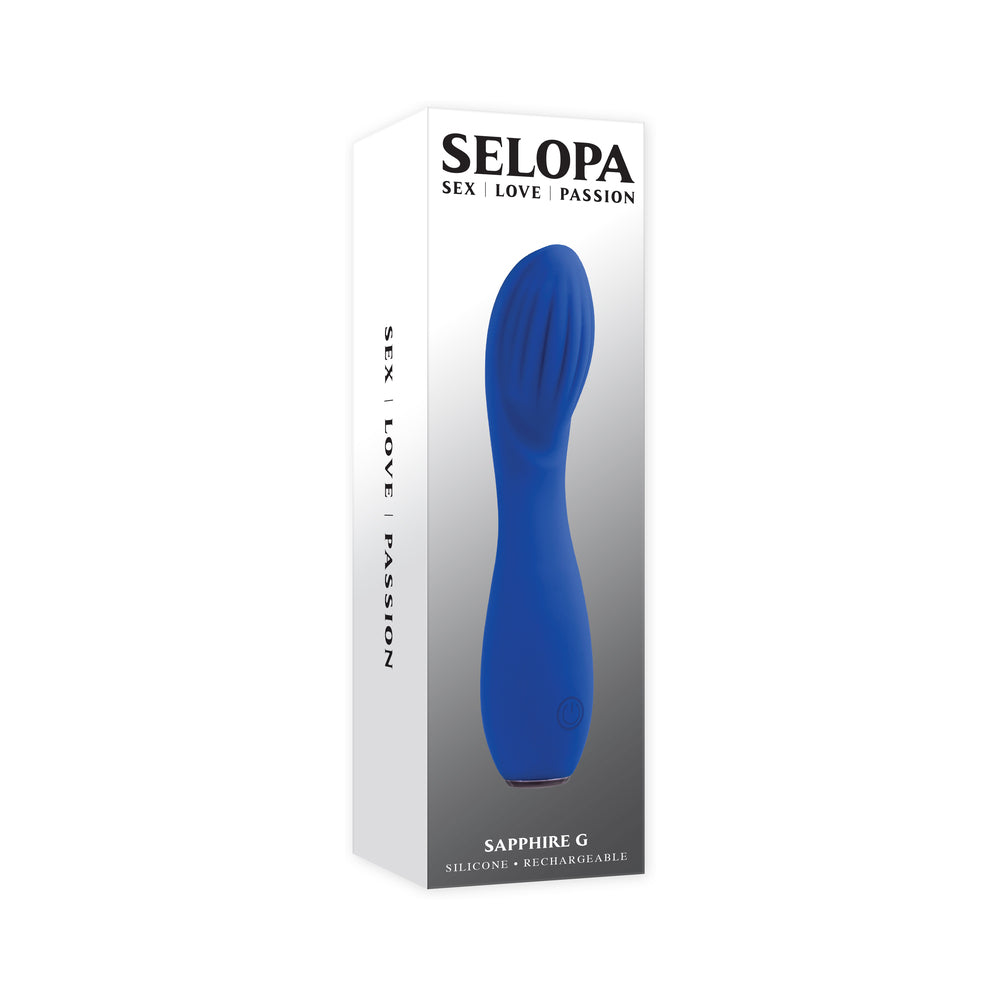 Selopa Sapphire G Rechargeable Vibe Silicone Blue - Red Garter