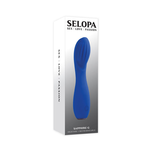 Selopa Sapphire G Rechargeable Vibe Silicone Blue - Red Garter
