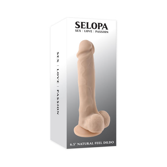 Selopa 6.5 in. Natural Feel Dildo Light - Red Garter