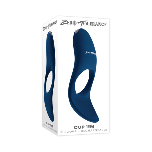 Zero Tolerance Cup ''Em Rechargeable Ball Cup C-Ring Silicone Blue - Red Garter