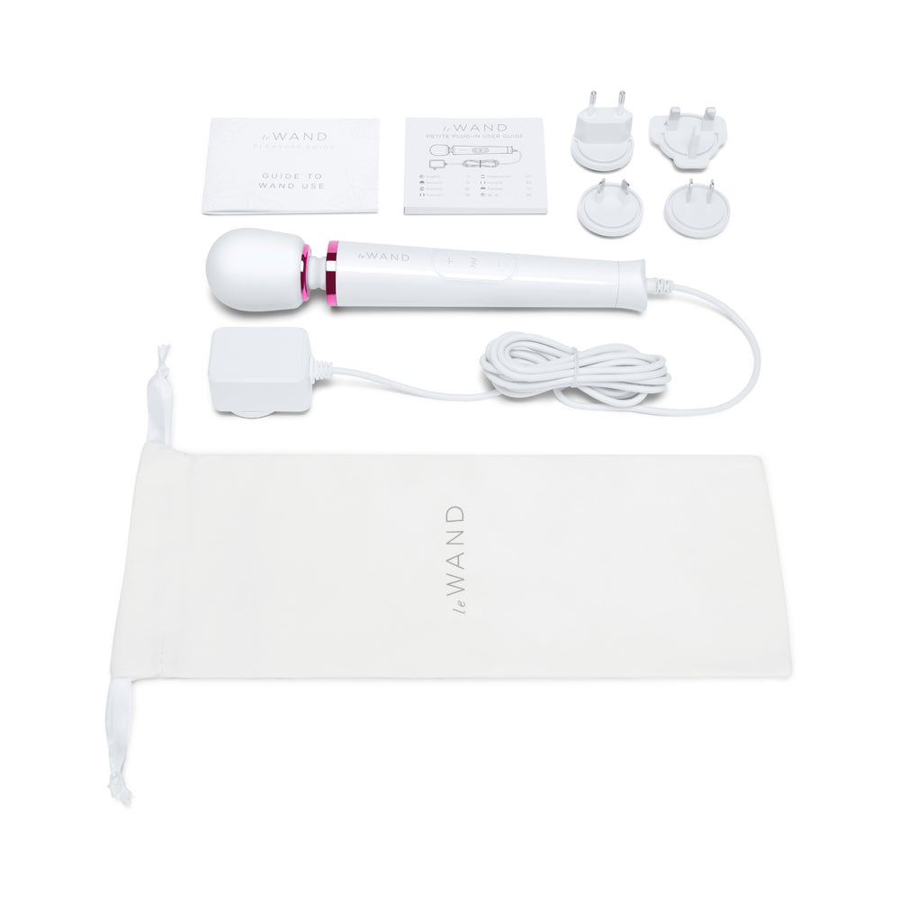 Le Wand Powerful Petite Plug-In White - Red Garter