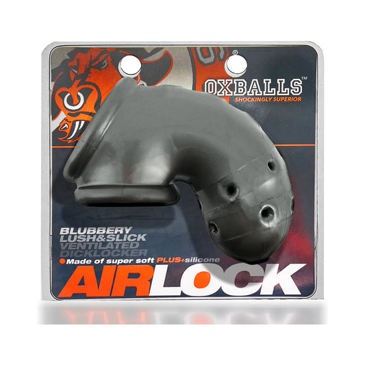 OxBalls Airlock Air-Lite Vented Chastity Steel - Red Garter