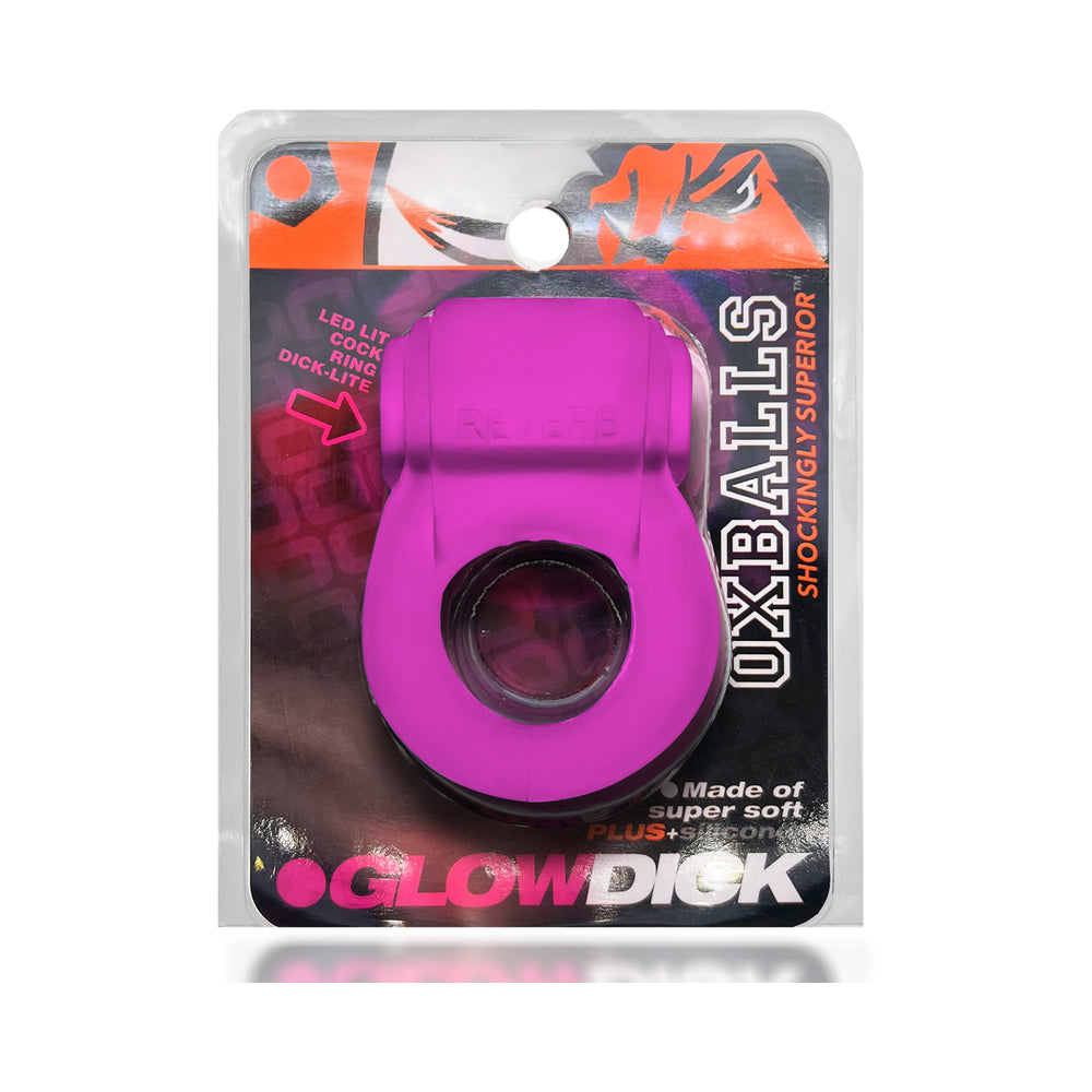 OxBalls Glowdick Cockring With Led Pink Ice - Red Garter