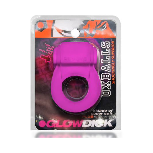 OxBalls Glowdick Cockring With Led Pink Ice - Red Garter