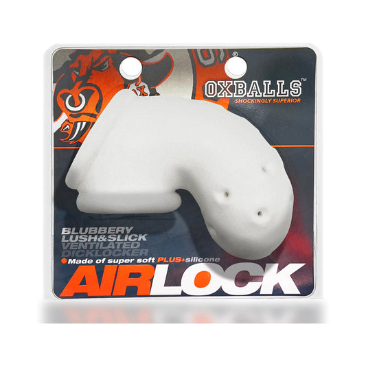 OxBalls Airlock Air-Lite Vented Chastity White Ice - Red Garter